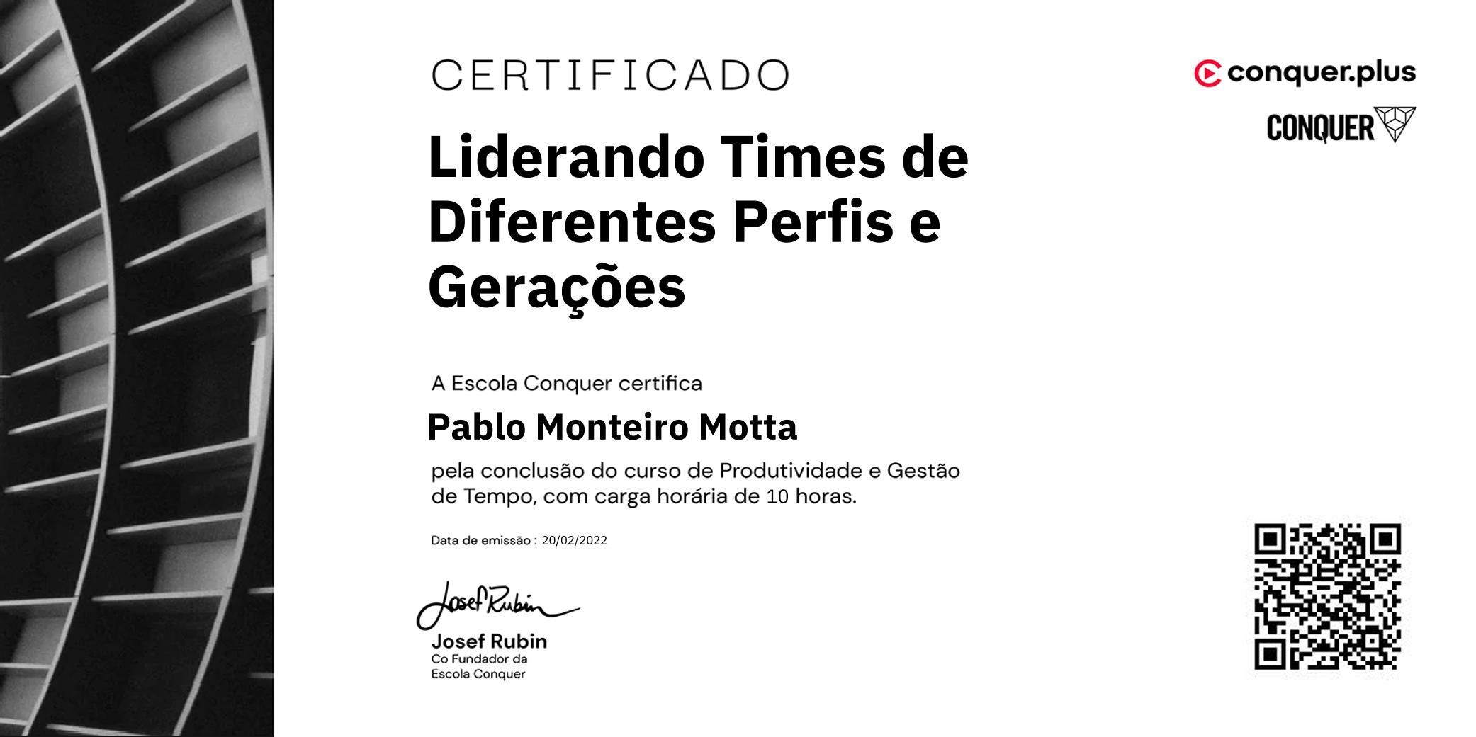 Certificado de Liderando Times de Diferentes Perfis e Gerações